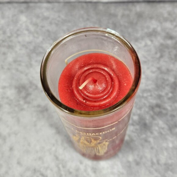 Prayer to Saint Undoer San Deshacedor 8.5" Red Glass Candle Botanica Shamanic - Picture 5 of 10